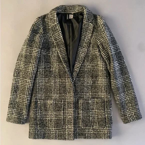 H&M Plaid/Tweed Blazer Coat - Picture 1 of 2